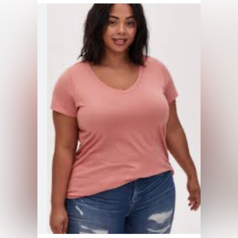 torrid Peach Scoop Neck Short Sleeve Tee